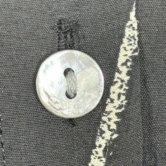 Madewell Blouse Womens M Lusterweave Black Abstract Button Front Cropped Top - Picture 5 of 15